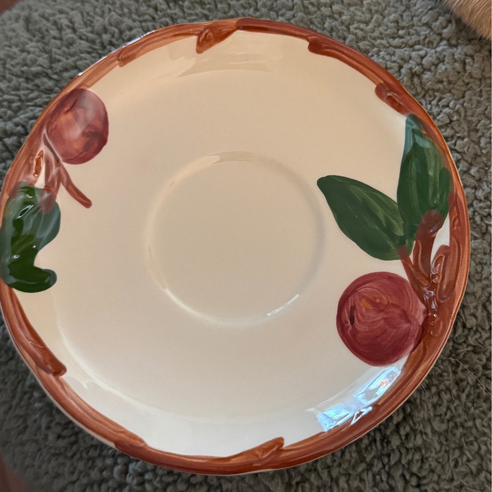 Vintage Franciscan Ceramic Plate with Apple Design Saucer Plate‎